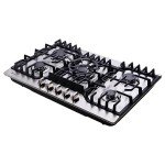 Deli-kit 30 Inch Gas Cooktop, Stainless Steel Built-in 5 Burners Stovetop Dual Fuel Gas Hob NG/LPG Convertible Gas Cooktop DK5712