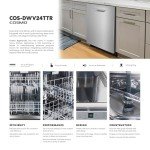 COSMO COS-DWV24TTR 24 in. Vista Collection Built-in Dishwasher, Advanced Sanitize Technology, Ultra-Quiet Operation in Stainless Steel