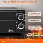 Anatole Electric Pizza Oven 12" 1800W Indoor Countertop Pizza Maker Time Temperature Adjustable Multifunctional Pizza Cooker with Removable Grill Crumb Tray ETL Certified