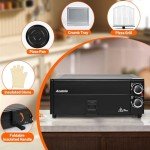 Anatole Electric Pizza Oven 12" 1800W Indoor Countertop Pizza Maker Time Temperature Adjustable Multifunctional Pizza Cooker with Removable Grill Crumb Tray ETL Certified