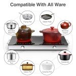 VBGK Electric Cooktop,110V 2400W Electric Stove Top with Knob Control,9 Power Levels, Kids Lock & Timer,LED touch control,Overheat Protection Electric stove,24 Inch desktop 2 burner