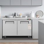 VEVOR Commercial Refrigerator, 48" Worktop Undercounter Refrigerator, 12.85 Cu. Ft Thick Stainless Steel Refrigerated Food Prep Station, 2 Door Worktop Fridge with lock for Restaurant, Bar, Diner