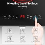 VBGK Electric Cooktop,110V 2400W Electric Stove Top with Knob Control,9 Power Levels, Kids Lock & Timer,LED touch control,Overheat Protection Electric stove,24 Inch desktop 2 burner