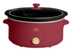 Paris Hilton 6-Quart Manual Slow Cooker, Features Three Settings (Low, High, Warm), Naturally Nonstick and Dishwasher Safe Stoneware Insert, Family Sized Capacity, Berry