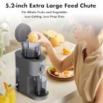 Cold Press Juicer, SiFENE Slow Masticating Machines with 5.2" Extra Large Feed Chute Fit Whole Fruits & Vegetables, Easy Clean Self Feeding Effortless for Quick Juicing, High Juice Yield