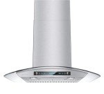 IKTCH 30-inch Wall Mount Range Hood Tempered Glass 900 CFM, Kitchen Chimney Vent Stainless Steel with Gesture Sensing & Touch Control Switch Panel, 2 Pcs Adjustable Lights(IKP03-30)