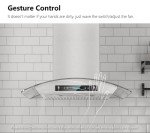 IKTCH 30-inch Wall Mount Range Hood Tempered Glass 900 CFM, Kitchen Chimney Vent Stainless Steel with Gesture Sensing & Touch Control Switch Panel, 2 Pcs Adjustable Lights(IKP03-30)