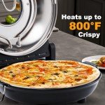 Pizza Maker(Black), Pizza Oven,Indoor Portable Electric Pizza Oven,Portable Small Pizza Oven Cooker,12-Inch Electric Indoor Pizza Cooker,Dual Temperature control Pizza Maker Machine with Timer