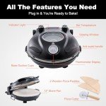 Pizza Maker(Black), Pizza Oven,Indoor Portable Electric Pizza Oven,Portable Small Pizza Oven Cooker,12-Inch Electric Indoor Pizza Cooker,Dual Temperature control Pizza Maker Machine with Timer