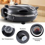 Pizza Maker(Black), Pizza Oven,Indoor Portable Electric Pizza Oven,Portable Small Pizza Oven Cooker,12-Inch Electric Indoor Pizza Cooker,Dual Temperature control Pizza Maker Machine with Timer