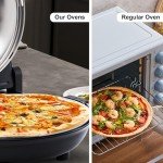 Pizza Maker(Black), Pizza Oven,Indoor Portable Electric Pizza Oven,Portable Small Pizza Oven Cooker,12-Inch Electric Indoor Pizza Cooker,Dual Temperature control Pizza Maker Machine with Timer