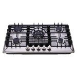 Kyerbaino Gas Cooktop 30 Inch, Stainless Steel 5 Burners Gas Stovetop Built-in LPG/NG Convertible Gas Cooktop Dual Fuel Sealed Gas Stove