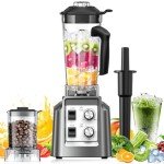 Blender for Smoothies, 2-in-1 Blender & Grinder Combo, Blenders for Kitchen, 1800 Peak Watts, 68 Oz Large Capacity, BPA-Free Countertop Blenders for Ice Crushing, Frozen Drinks, Silver