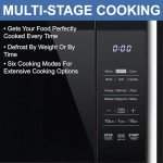 RecPro RV Kitchen Air Fryer & Convection Microwave with Trim Kit | 1.0 Cu. Ft. | 120V | 6 Cooking Modes (Black)