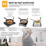 Cusimax Portable Electric Stove, 1200W Infrared Single Burner Heat-up In Seconds, 7 Inch Ceramic Glass Single Hot Plate Cooktop for Dorm Office Home Camp, Compatible w/All Cookware - Upgraded Version