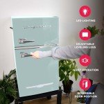Frigidaire EFR840 Retro Mini Fridge with Freezer & Side Bottle Opener - Small 2 Door Refrigerator for Office Bar or College Dorm Room - 3.2 Cu Ft, Mint