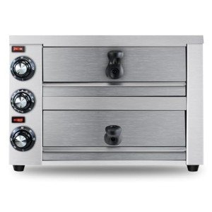 KOOTEN 2 Tier Tabletop Pizza Oven - Indoor Electric Commercial Stainless Steel With Timer for Home and Restaurant