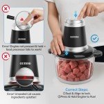 Food Processors, Powerful 500W Food Chopper Meat Grinder & Veggie Chopper with 2 Bowls(8 Cup+8 Cup) & 2 Bi-Level Blades with Electric Food Copper Motor -Vegetable, Onion, Garlic, Meat, Nuts