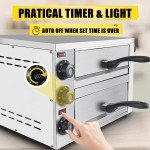 KOOTEN 2 Tier Tabletop Pizza Oven - Indoor Electric Commercial Stainless Steel With Timer for Home and Restaurant