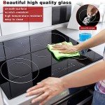 Noxton 30 Inch Electric Cooktop, 8400W 5 Burners Built-in Radiant Electric Stove Top, with Glass Protection Metal Frame, Slider Control, 9 Power Levels, Child Safety Lock, Timer, 220-240V