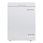 West Bend Chest Freezer with Adjustable Temperature Control, Free-Standing with Single Flip-Up Lid, Manual Defrost with Drain Perfect for Homes, Garages, Basements, 5-Cu.Ft, White