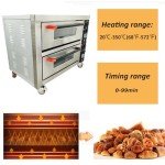 HayWHNKN Commercial Pizza Oven Double-decker Electric Oven Commercial Pizza Maker with Universal Wheels for Kitchen 220V Single Phase 6.4KW