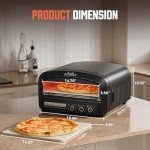BIG HORN OUTDOORS Pizza Oven Indoor, 14" Electric Countertop Pizza Oven with 6 Modes, Heats up to 800°F Pizza Maker, Flip-Up Design Pizza Cooker for Home Kitchen, Restaurants, Parties