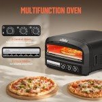 BIG HORN OUTDOORS Pizza Oven Indoor, 14" Electric Countertop Pizza Oven with 6 Modes, Heats up to 800°F Pizza Maker, Flip-Up Design Pizza Cooker for Home Kitchen, Restaurants, Parties