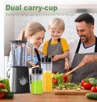 Smoothie Blender, Personal Blenders for Smoothies and Shakes, Smoothies Maker and Coffee Grinder with 2 To-Go Cups, Countertop Blender for Kitchen, BPA Free