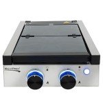 RecPro RV Built In Gas Cooktop | 2 Burner or 3 Burner | RV Cooktop Stove | 6,500 and 8,000 BTU Burners | Cover Included (Stainless Steel, 2-Burner)
