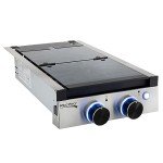 RecPro RV Built In Gas Cooktop | 2 Burner or 3 Burner | RV Cooktop Stove | 6,500 and 8,000 BTU Burners | Cover Included (Stainless Steel, 2-Burner)