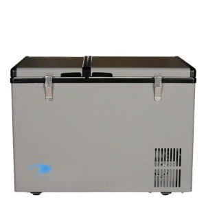 Whynter FM-62DZ 62 Quart Dual Zone Portable Refrigerator and Deep Freezer Chest, AC 110V/ DC 12V, Real Freezer for Car, Home, and RV, -8°F to 50°F Temperature Range, Gray, Fridge + Power Supply Cord