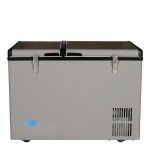 Whynter FM-62DZ 62 Quart Dual Zone Portable Refrigerator and Deep Freezer Chest, AC 110V/ DC 12V, Real Freezer for Car, Home, and RV, -8°F to 50°F Temperature Range, Gray, Fridge + Power Supply Cord