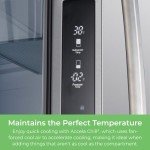 Kenmore 46-75525 29.88 Inch Counter-Depth French Door Refrigerator/Freezer with Fingerprint-Resistant Stainless Steel, Ice Maker, Quiet and Energy Efficient Inverter Compressor, 17.5 cu. ft.
