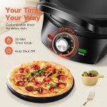 12-Inch Pizza Maker & Electric Griddle Nonstick - CACHOO Countertop Pizza Oven with 30-Min Timer & Auto Shut-Off, 180° Open Indoor Grill for Burgers, Crepes, Quesadillas, Pancakes, Omelets