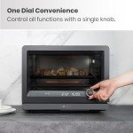 VAL CUCINA 7-in-1 Steam Convection Oven Countertop with Air Fry, Bake, Sous Vide, Ferment, Built-in Recipes | Anti-Scalding, Self Clean, Food-grade Stainless Steel Cavity & Accessories | 1500W (Black)