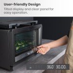 VAL CUCINA 7-in-1 Steam Convection Oven Countertop with Air Fry, Bake, Sous Vide, Ferment, Built-in Recipes | Anti-Scalding, Self Clean, Food-grade Stainless Steel Cavity & Accessories | 1500W (Black)