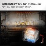 VAL CUCINA 7-in-1 Steam Convection Oven Countertop with Air Fry, Bake, Sous Vide, Ferment, Built-in Recipes | Anti-Scalding, Self Clean, Food-grade Stainless Steel Cavity & Accessories | 1500W (Black)