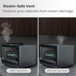 VAL CUCINA 7-in-1 Steam Convection Oven Countertop with Air Fry, Bake, Sous Vide, Ferment, Built-in Recipes | Anti-Scalding, Self Clean, Food-grade Stainless Steel Cavity & Accessories | 1500W (Black)