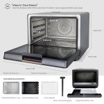 VAL CUCINA 7-in-1 Steam Convection Oven Countertop with Air Fry, Bake, Sous Vide, Ferment, Built-in Recipes | Anti-Scalding, Self Clean, Food-grade Stainless Steel Cavity & Accessories | 1500W (Black)