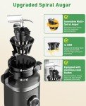 Cold Press Masticating Juicer Machines with Built-in Blades for Slicing Whole Fruits & Vegetables, 4.35" Large Feeding Chute, Quiet & Easy to Clean, 99% High Juice Yield