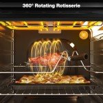 24" Electric Wall Oven, ThermoMate 2.6 Cu.Ft. Built-in Wall Oven with 12 Functions, 3100W Convection Ovens, Sensor Touch Control, Safety Lock, Stainless Steel, ETL Certified,