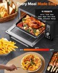 Nuwave Bravo Pro Smart Air Fryer Toaster Oven Combo, Airfryer Convection Oven Countertop, 12-in-1 Functions with Quicker & Even Crisp Technology, 1800W, 50-450°F, PFAS-Free, 21QT, Black