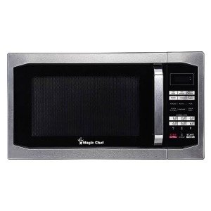 Magic Chef Compact Countertop Microwave Oven, 1,100 Watts, Stainless Steel, 1.6 Cu. Ft. - Digital Kitchen Appliance with One-Touch Cooking, Child Lock, Timer, Reheat, Defrost, and 10 Power Levels