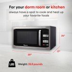 Magic Chef Compact Countertop Microwave Oven, 1,100 Watts, Stainless Steel, 1.6 Cu. Ft. - Digital Kitchen Appliance with One-Touch Cooking, Child Lock, Timer, Reheat, Defrost, and 10 Power Levels