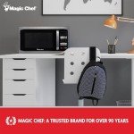 Magic Chef Compact Countertop Microwave Oven, 1,100 Watts, Stainless Steel, 1.6 Cu. Ft. - Digital Kitchen Appliance with One-Touch Cooking, Child Lock, Timer, Reheat, Defrost, and 10 Power Levels