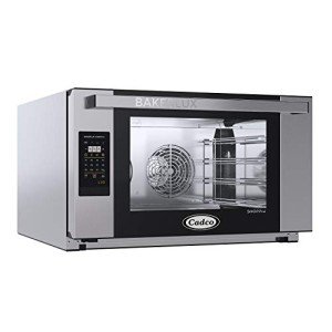 Cadco XAFT-04FS-LD 31-1/2" Bakerlux LED Full-Size Heavy-Duty Digital Countertop Convection Oven for Restaurant Hotel Food Truck Concession Kiosk, 4 Shelves, Stainless Steel, 208/240V, NSF