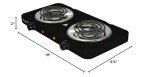 MegaChef Electric Easily Portable Ultra Lightweight Dual Coil Burner Cooktop Buffet Range in Matte Black