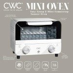 COOK WITH COLOR Mini Toaster Oven: 600W Power, Precision Timer, Auto Shutoff, and Culinary Delights Up To 450 Degrees, Cream