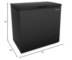 FRIGIDAIRE EFRF7003-BLACK Chest Deep Freezer, 7 Cu. Ft, Black Adjustable Thermostat-Removable Vinyl Coated Wire Basket-Easy Defrost Drain